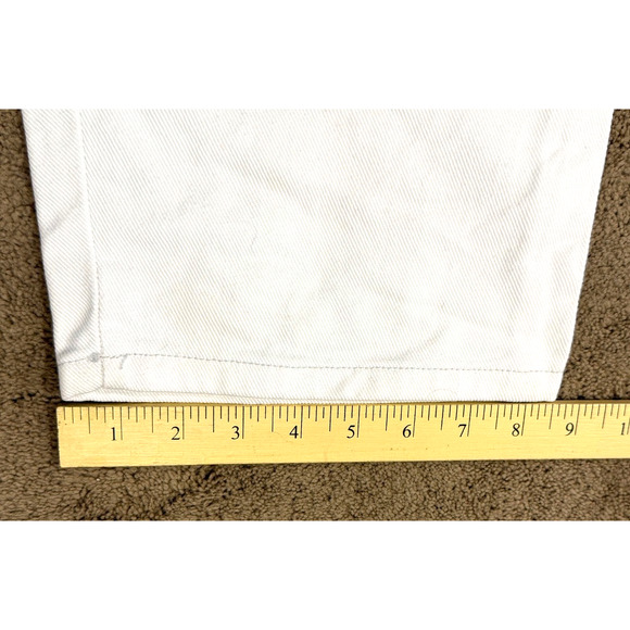 Vintage BOSS Jeans Mens White Baggy Wide Leg 30x32 JNCO Style Made in USA - Picture 9 of 11